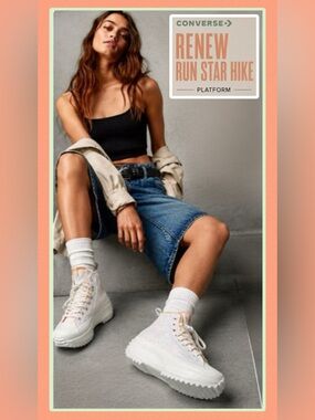NWT Converse Run Star Hike Platform Renew Egret/Peach Dream Women’s 8.5 No box